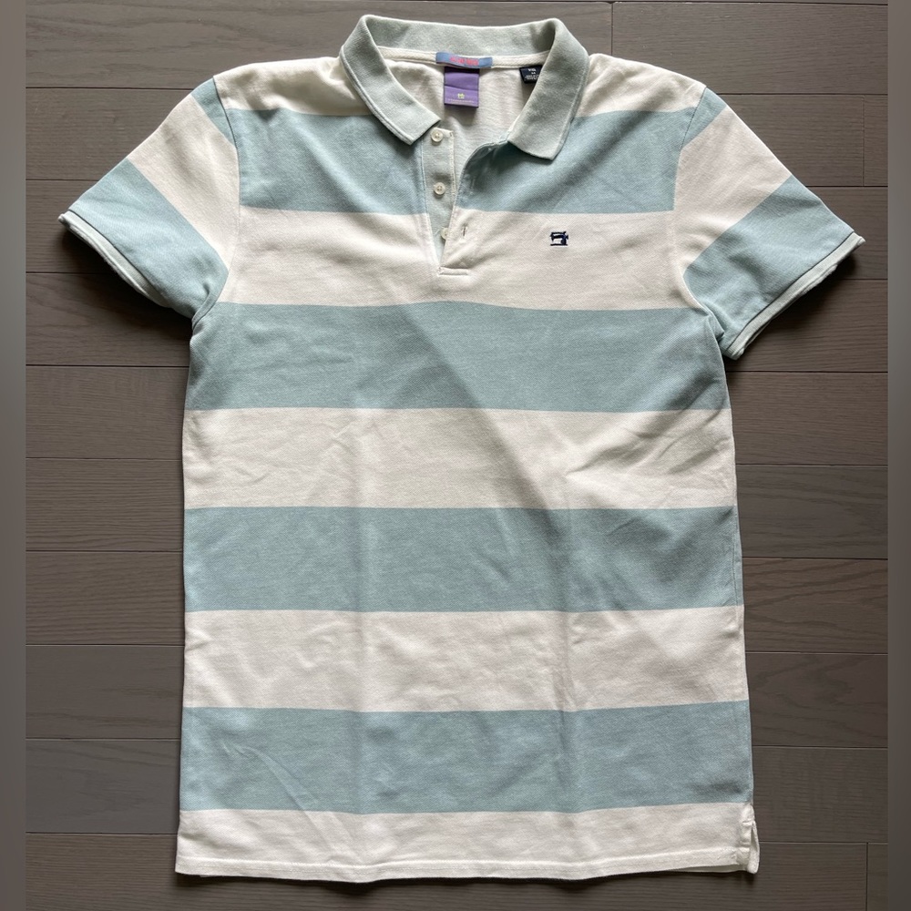 SCOTCH & SODA Men’s M Cotton Polo Blue White